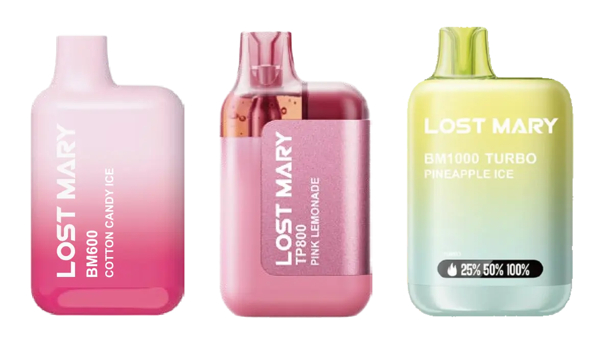 Distribuidor autónomo vendiendo vapers Lost Mary a tienda local