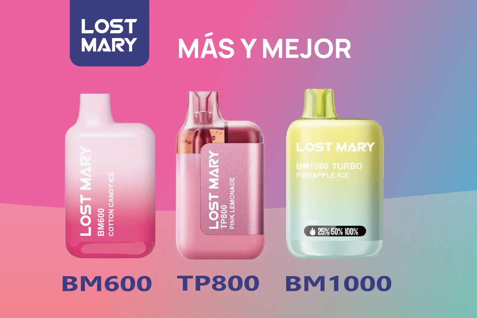 Vendedor independiente mostrando vapers Lost Mary a cliente