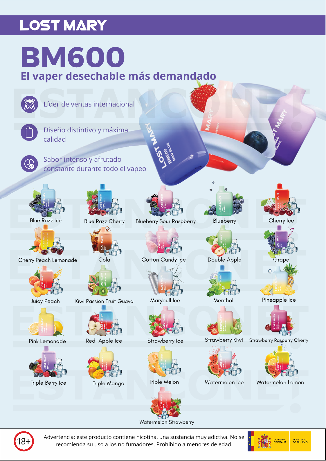 POSTER VAPER DESECHABLE LOST MARY BM600