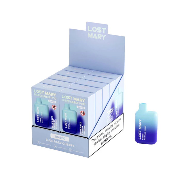 LOST MARY BM600 20mg Blue Razz Cherry vaper desechable 600 caladas venta al por mayor estancos.webp