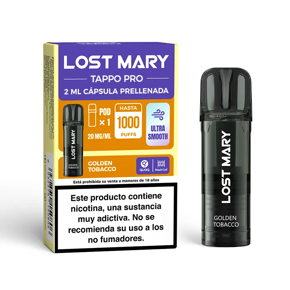 Lost Mary Tappo PRO x1 CÁPSULA Golden Tobacco 20 mg 1000 caladas Glayce.webp