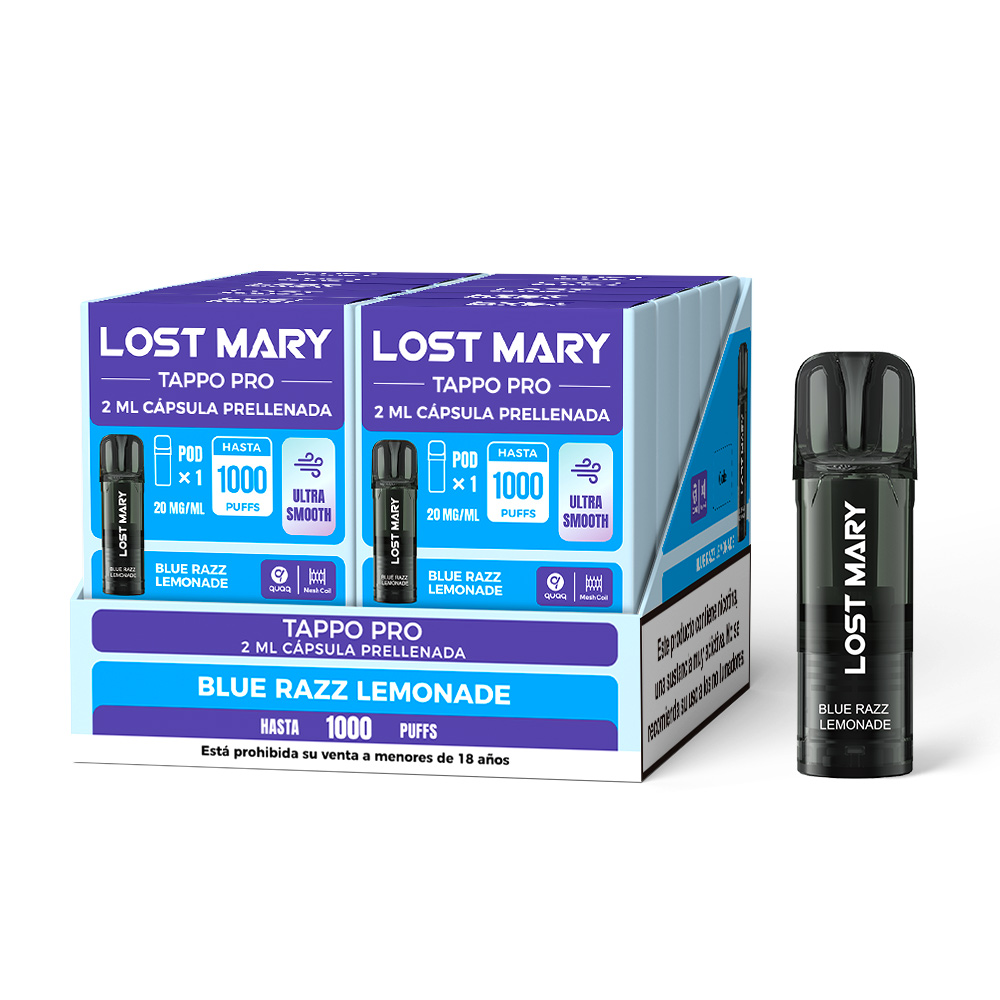 cápsula Lost Mary Tappo PRO Blue Razz Lemonade 20mg 1000 caladas Glayce.jpg