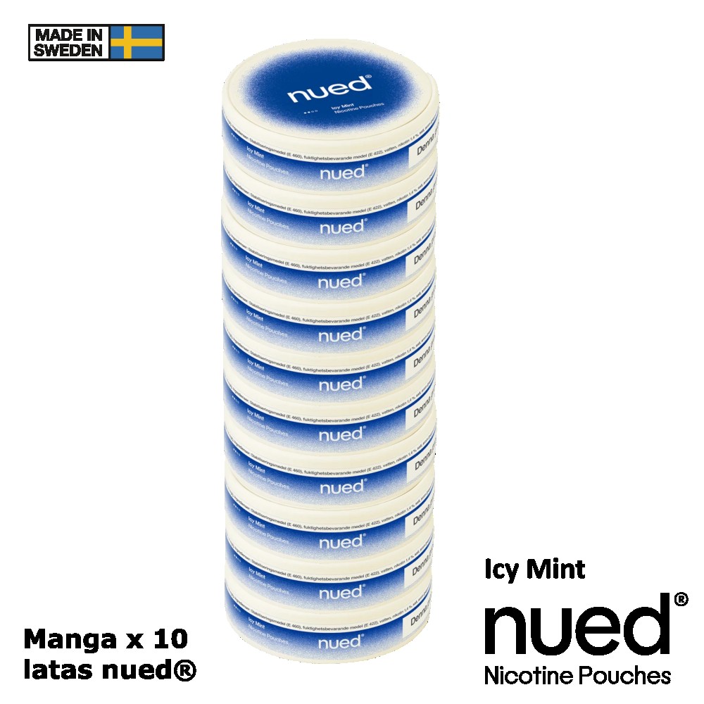 NUED Banana nicotine pouches sin tabaco manga de 10 latas ICY MINT.jpg
