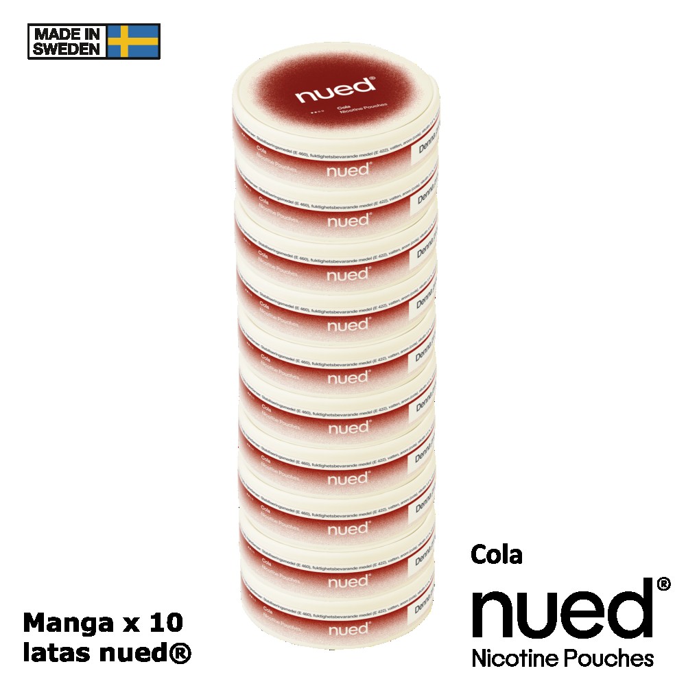 NUED Banana nicotine pouches sin tabaco manga de 10 latas cola.jpg