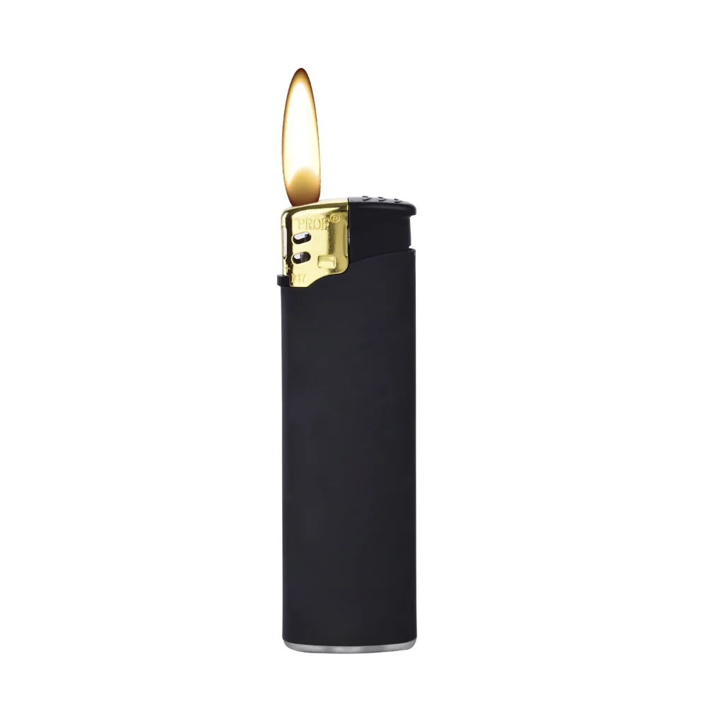 mechero-prof-gold-cap-electronico-negro-mayorista.webp