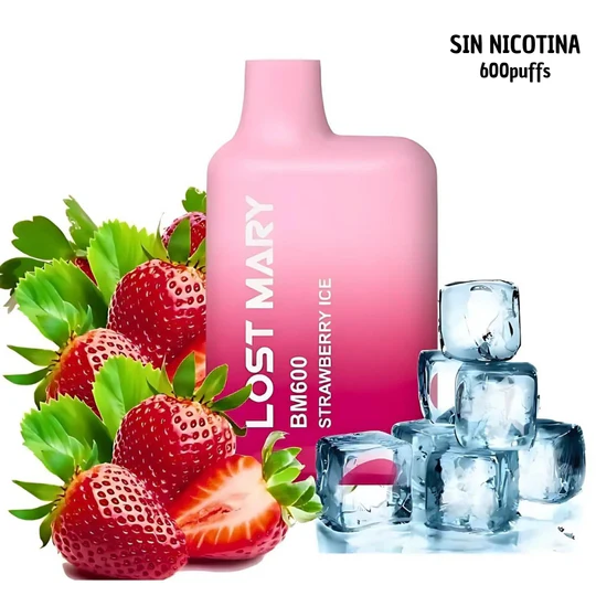 [LMY55886] LOST MARY BM600 0mg Strawberry Ice Sin Nicotina