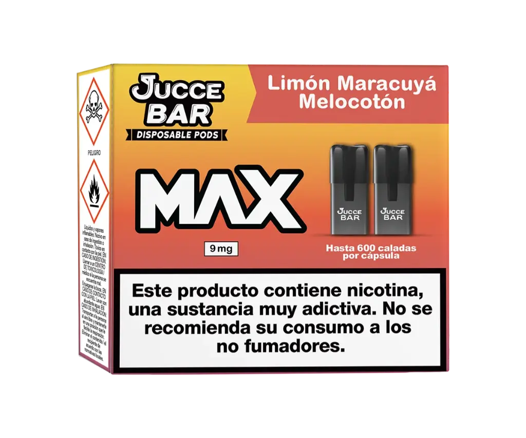 Jucce Bar MAX 9mg Limón Maracuyá Melocotón