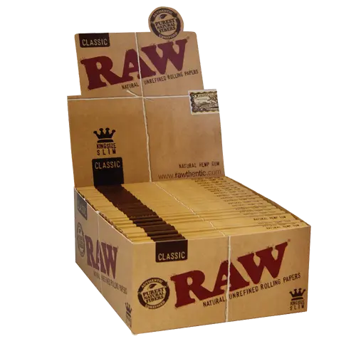 RAW King Size Slim Classic – Caja 50 Librillos (32 hojas c/u)