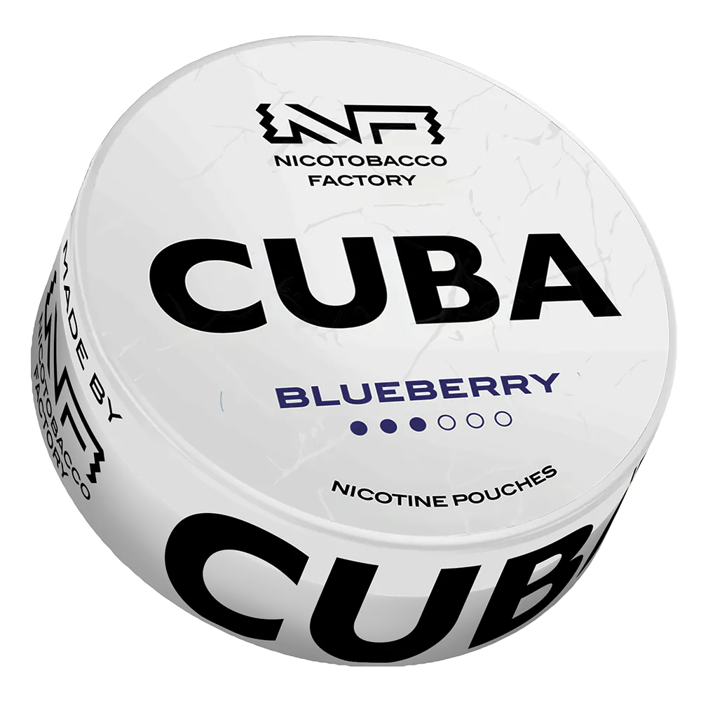 [4301.43222] CUBA White Blueberry Nicotine Pouches 16 mg/g