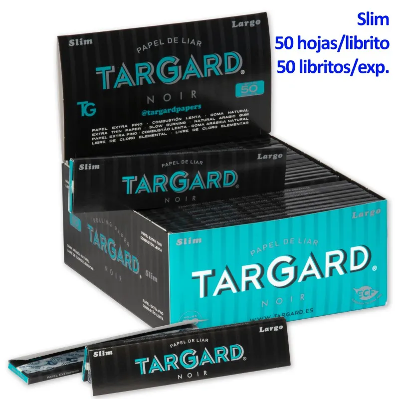 [301.43031] TarGard NOIR® Slim – Papel de Liar | Expositor 50 Libritos