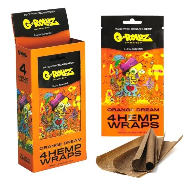 [4301.43215] G-Rollz Orange Dream Hemp Wraps – Display 15 Packs (60 Blunts)
