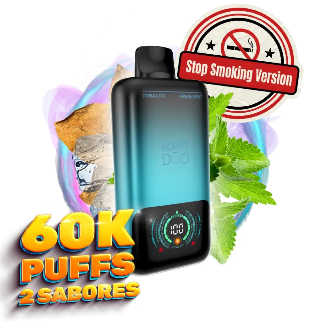 [BAL-DUO-MIN-TOB] Vaper desechable BalMY DUO ZERO nic. 60000 puff – Fresh Mint y Tobacco