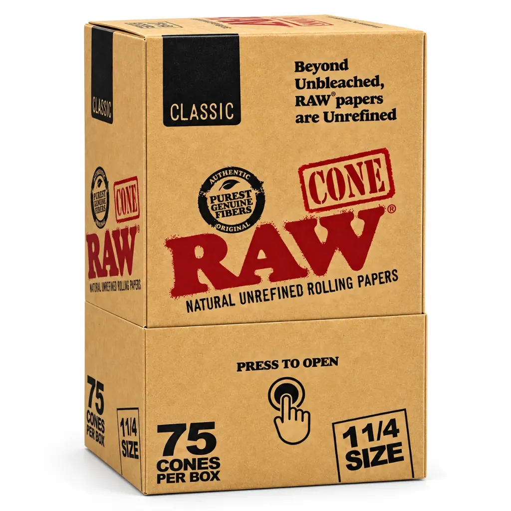 [120301] RAW Classic Conos Preenrollados 1 1/4 – Caja 75 uds