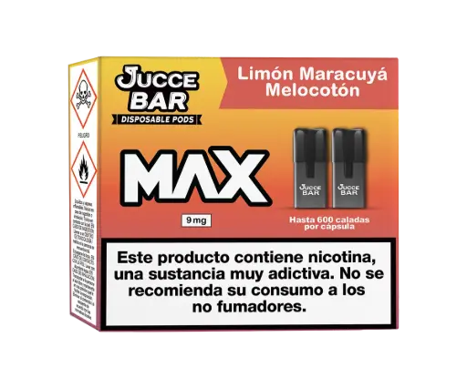 [40826ES] Jucce Bar MAX 9mg Limón Maracuyá Melocotón