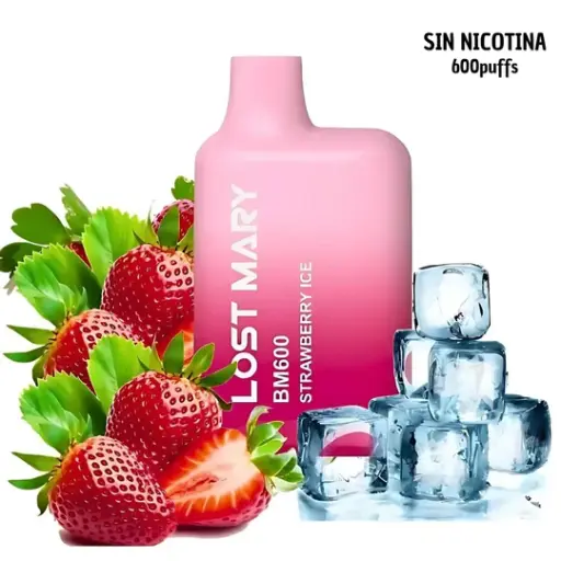 [LMY55886] LOST MARY BM600 0mg Strawberry Ice Sin Nicotina